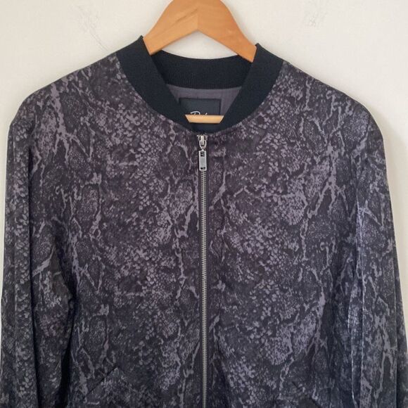 Rails Alina Snake Print Satin Bomber Jacket - Picture 7 of 10